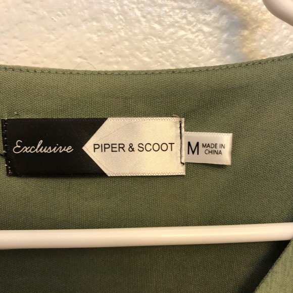 Piper and Scoot Alora Floral Wrap Dress in Sage - Picture 3 of 4